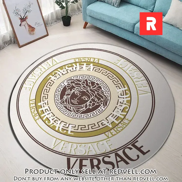 Versace medusa pattern luxury brand fashion round rug carpet home decor special gift rv4517488